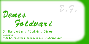denes foldvari business card