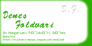 denes foldvari business card